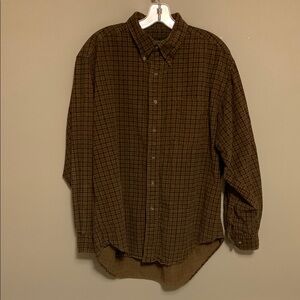 OLD SCHOOL Mens Plaid Corduroy Button Down Size Large Shirt Academia Gorpcore